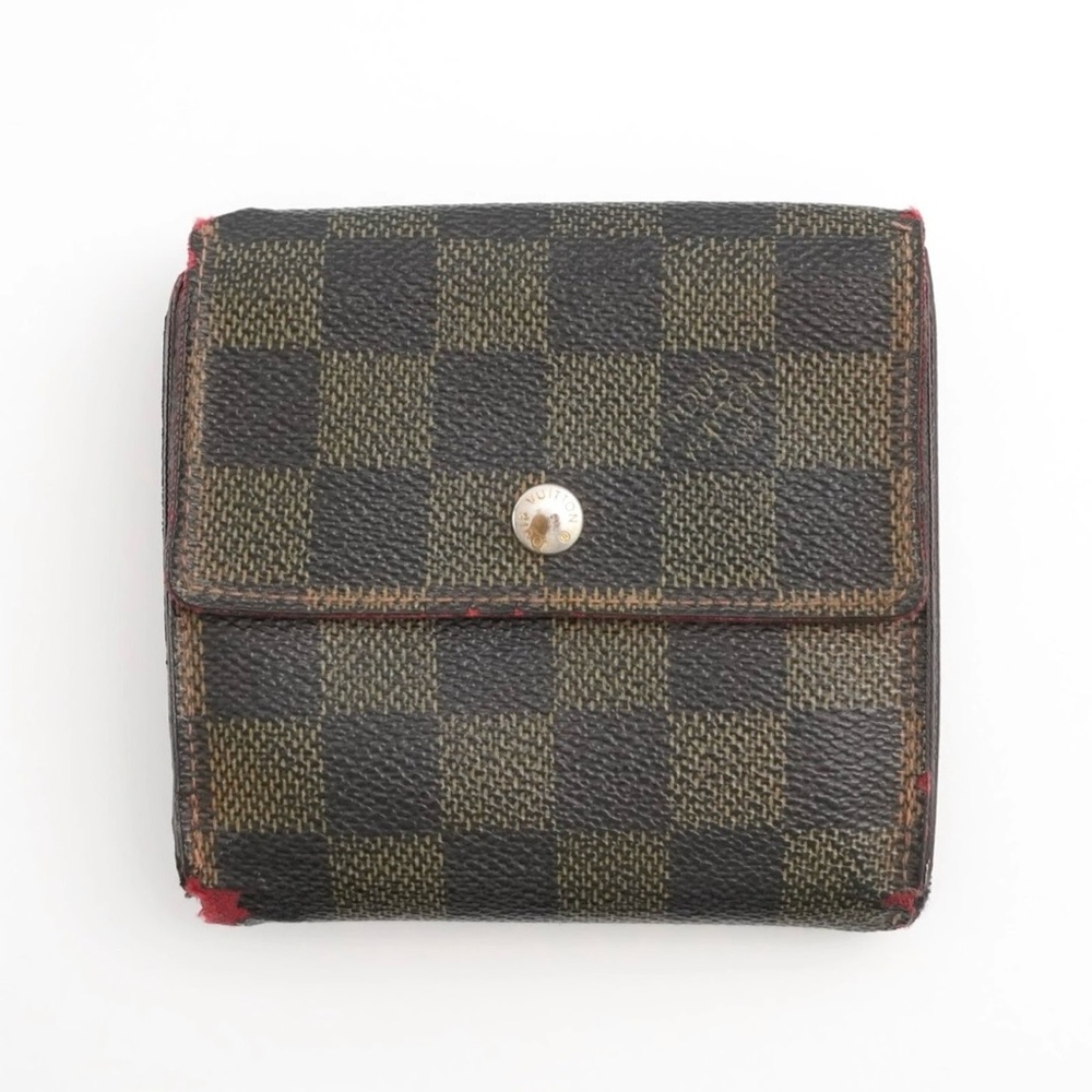 Authentic Louis Vuitton Classic Checkerboard Checkered Brown Canvas Sarah Wallet